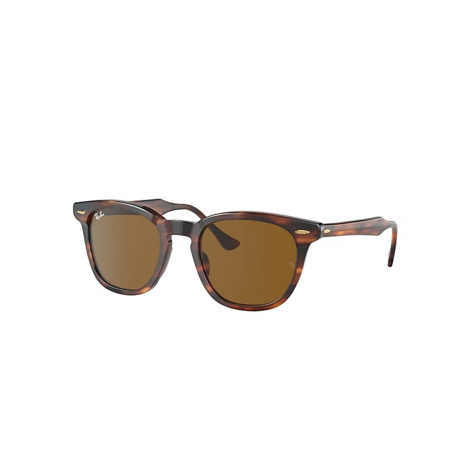 New Ray Ban Unisex - Hawkeye Sunglasses In Striped Havana Brown
